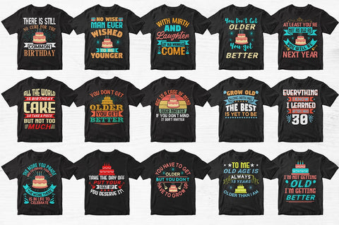 50 Vintage Birthday T-shirt design bundle-Trendy Pod Best T-Shirt Design Bundle SVG Svgcraft 