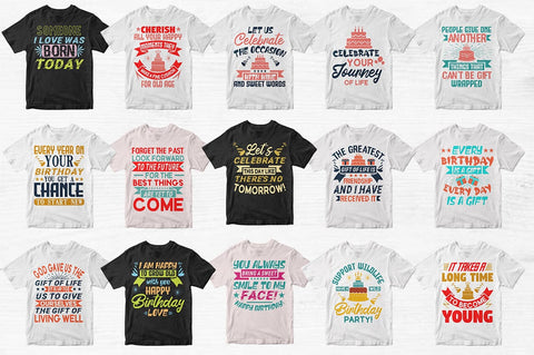 50 Vintage Birthday T-shirt design bundle-Trendy Pod Best T-Shirt Design Bundle SVG Svgcraft 