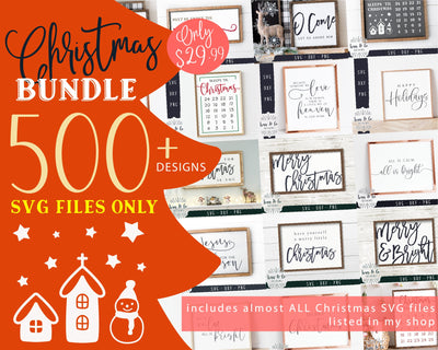 500 Christmas SVG Bundle | Merry Christmas Svg | O Come Svg | Happy Holidays Svg | Jesus Svg | Commercial Use | Digital Cut Files | SVG Files ONLY (1293522369) SVG Ivan & Co. Designs 