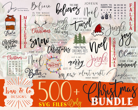 500 Christmas SVG Bundle | Merry Christmas Svg | O Come Svg | Happy Holidays Svg | Jesus Svg | Commercial Use | Digital Cut Files | SVG Files ONLY (1293522369) SVG Ivan & Co. Designs 