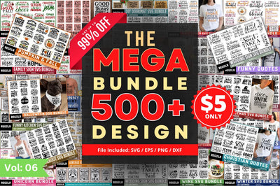 500 Crafters Mega SVG Bundle, Huge Bundle svg VOL - 6 SVG Regulrcrative 