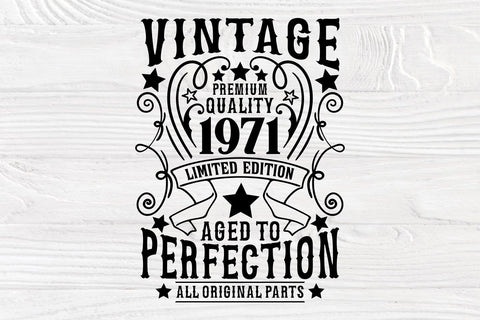 50th Birthday Svg, Aged to Perfection, Vintage Svg, Birthday Numbers SVG TonisArtStudio 