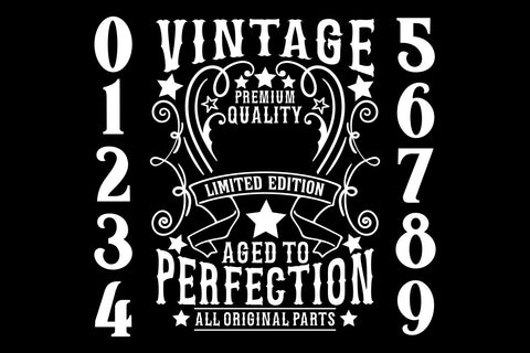 50th Birthday Svg, Aged to Perfection, Vintage Svg, Birthday Numbers SVG TonisArtStudio 