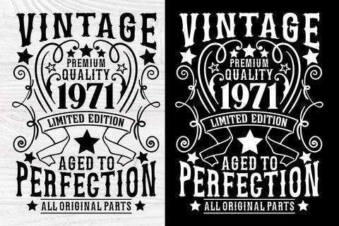 50th Birthday Svg, Aged to Perfection, Vintage Svg, Birthday Numbers SVG TonisArtStudio 