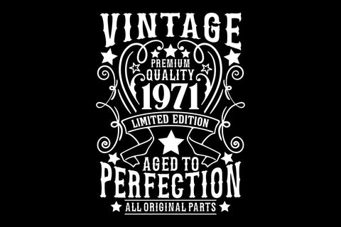 50th Birthday Svg, Aged to Perfection, Vintage Svg, Birthday Numbers SVG TonisArtStudio 