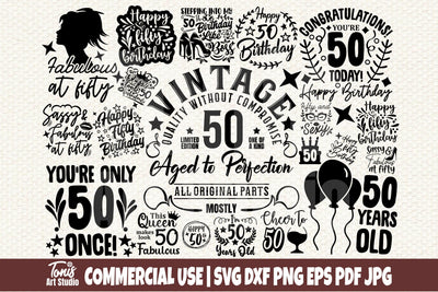 50th Birthday SVG Bundle, Fifty Birthday Shirt Svg SVG TonisArtStudio 