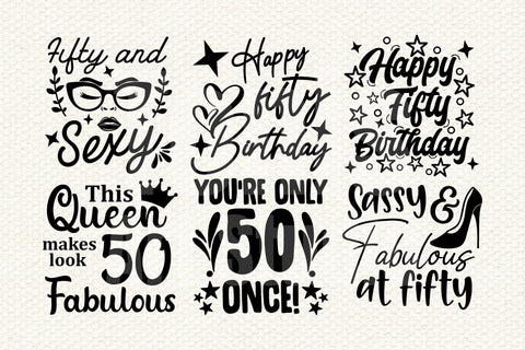 50th Birthday SVG Bundle, Fifty Birthday Shirt Svg SVG TonisArtStudio 