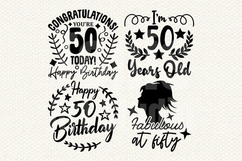 50th Birthday SVG Bundle, Fifty Birthday Shirt Svg SVG TonisArtStudio 