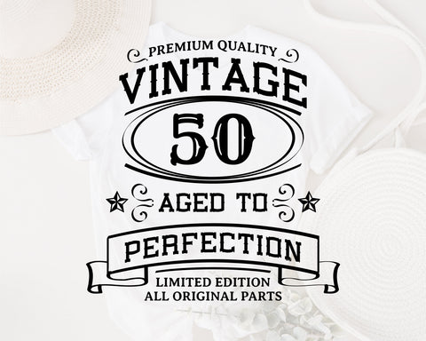 50th Birthday SVG, Vintage Birthday, limited edition svg, funny birthday SVG, Original Parts, Cut File, Instant Download SVG Fauz 