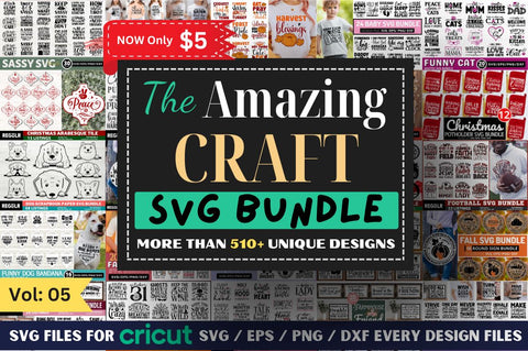 510 The Amazing Craft SVG Bundle, SVG Files for Cricut VOL-5 SVG Regulrcrative 