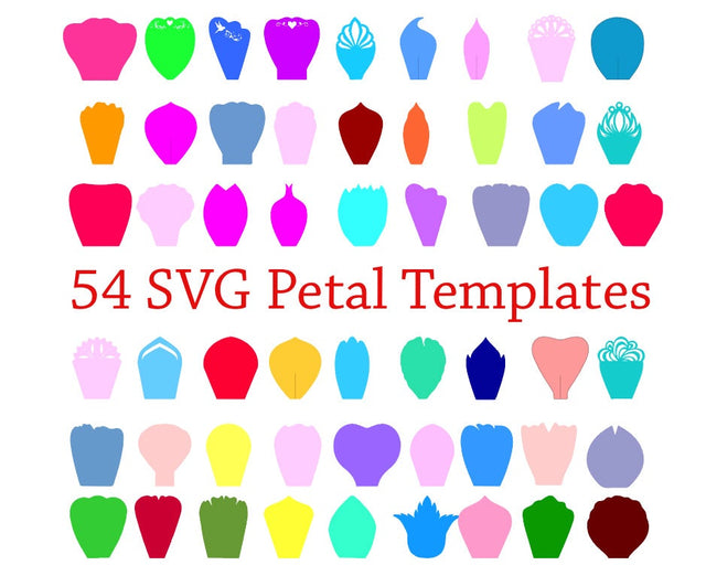 54 Petals for Paper Flowers SVG DXF SVG CanadaCraftsStudio 