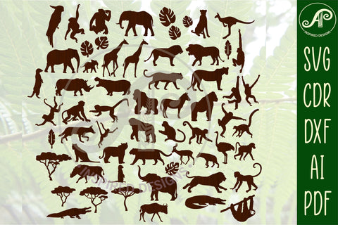 54 Wild animal cut out designs, laser cut file, shapes. SVG SVG APInspireddesigns 