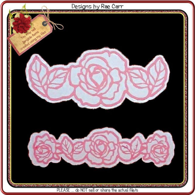 556 Rose Borders or Toppers SVG Designs by Rae 