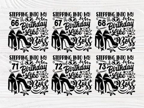 56th to 75th Birthday Like a Boss SVG, High Heels SVG TonisArtStudio 
