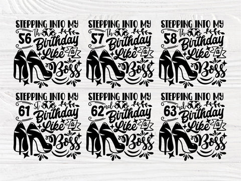 56th to 75th Birthday Like a Boss SVG, High Heels SVG TonisArtStudio 