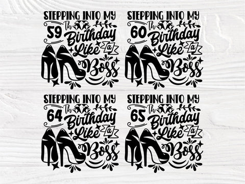 56th to 75th Birthday Like a Boss SVG, High Heels SVG TonisArtStudio 
