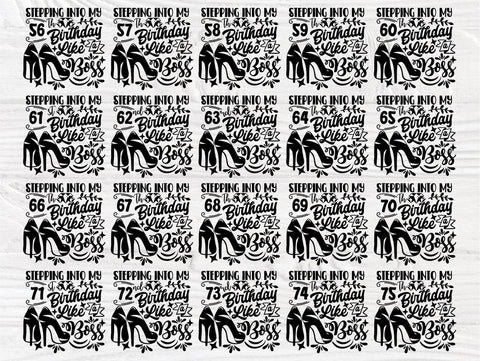 56th to 75th Birthday Like a Boss SVG, High Heels SVG TonisArtStudio 