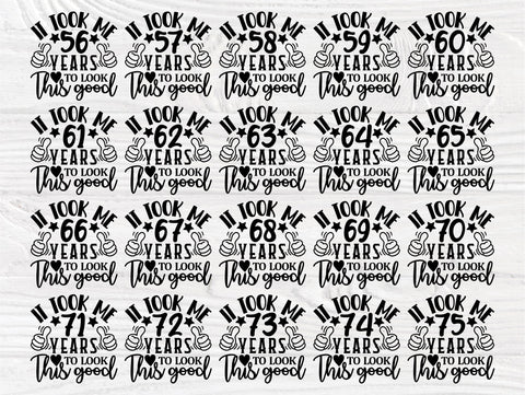 56th to 75th Birthday SVG Bundle, Shirt Designs SVG TonisArtStudio 