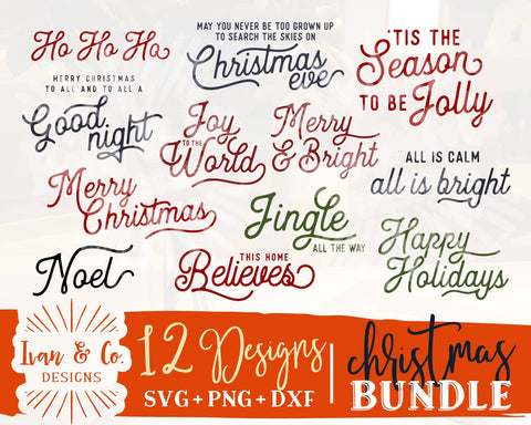 57 Christmas Signs SVG Bundle | Set of 4 Christmas Bundles | Farmhouse Sign Svg | Commercial Use | Cricut | Silhouette | Digital Cut Files | SVG DXF PNG (2023b0201) SVG Ivan & Co. Designs 