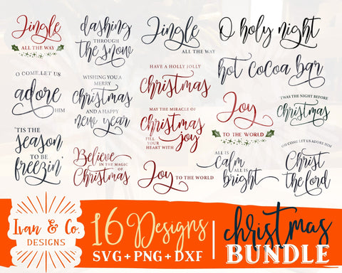 57 Christmas Signs SVG Bundle | Set of 4 Christmas Bundles | Farmhouse Sign Svg | Commercial Use | Cricut | Silhouette | Digital Cut Files | SVG DXF PNG (2023b0201) SVG Ivan & Co. Designs 