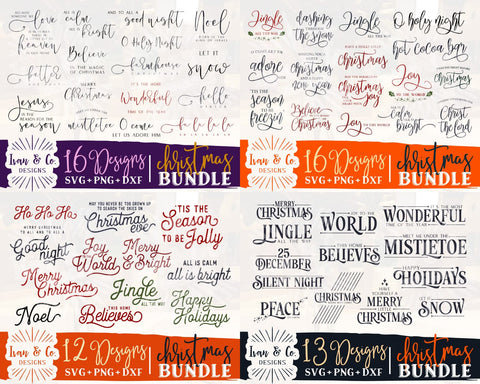 57 Christmas Signs SVG Bundle | Set of 4 Christmas Bundles | Farmhouse Sign Svg | Commercial Use | Cricut | Silhouette | Digital Cut Files | SVG DXF PNG (2023b0201) SVG Ivan & Co. Designs 
