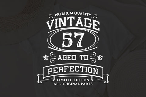 57th Birthday SVG, Vintage Birthday, limited edition svg, funny birthday SVG, Original Parts, Cut File, Instant Download SVG Fauz 