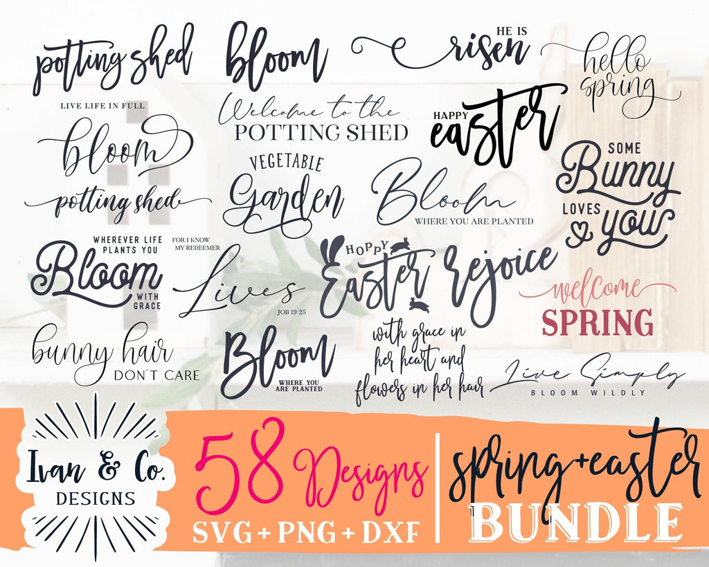 58 Spring & Easter Signs SVG Bundle | Farmhouse Svg | Spring Svg ...