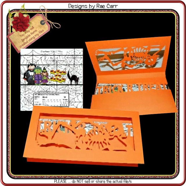 597 Halloween Spider Web Candy Card Box SVG Designs by Rae 