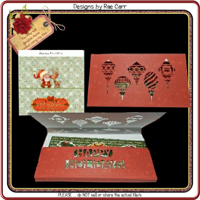 598 Christmas Ornament Candy Card Box SVG Designs by Rae 