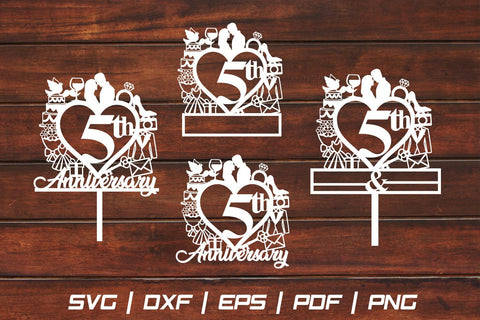 5th Anniversary Craft Paper cut SVG Johan Ru designs 