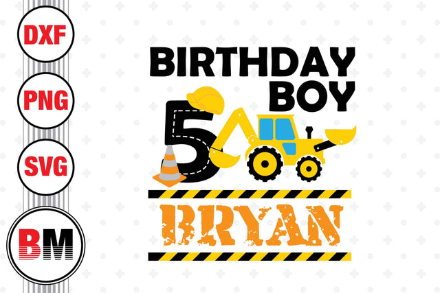 5th Birthday Boy Construction SVG, PNG, DXF Files SVG BMDesign 