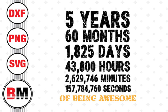 5th Birthday Countdown SVG, PNG, DXF Files SVG BMDesign 