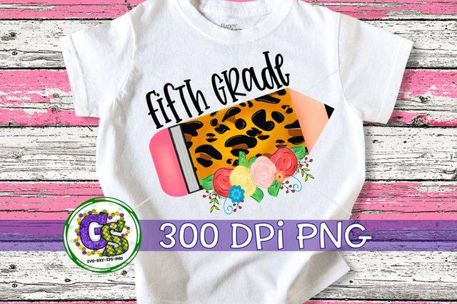 5th Grade Pencil PNG for Sublimation-Back To School PNG Sublimation Greedy Stitches 