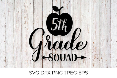 5th grade squad lettering. First day of school SVG SVG LaBelezoka 