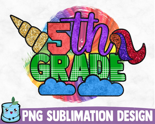 5th Grade Unicorn Sublimation Design Sublimation MintyMarshmallows 