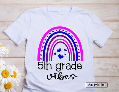 5th Grade Vibes Boho Rainbow SVG Calico Creations Svg 