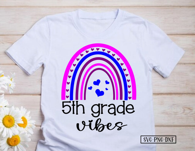 5th Grade Vibes Boho Rainbow SVG Calico Creations Svg 