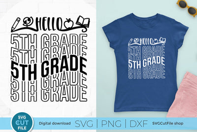 5th Grader svg, 5th Grade svg, Fifth Grade teacher svg, Fifth Grader svg, Fifth Grade svg, Teacher svg, Back to School, mirror font repeat SVG SVG Cut File 