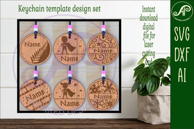 6 bag tag design set 3 keychain DIGITAL SVG 6 personalized SVG APInspireddesigns 