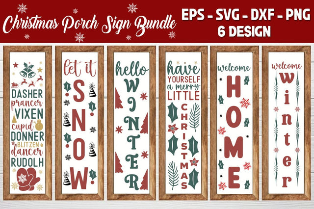 6 Christmas Porch Signs, Christmas Porch Sign Bundle svg, Farmhouse Svg, Welcome Sign Svg, Christmas Svg, Xmas Sign Svg, Porch Sign Svg SVG etcify 