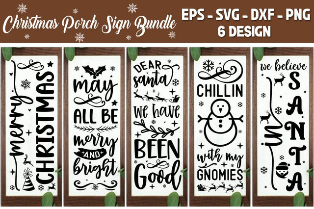 6 Christmas Porch Signs, Christmas Porch Sign Bundle svg, Farmhouse Svg, Welcome Sign Svg, Christmas Svg, Xmas Sign Svg, Porch Sign Svg SVG etcify 