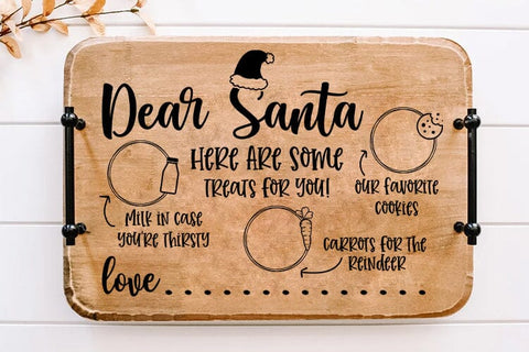 6 Dear Santa tray svg, Dear Santa tray svg, Milk and Cookies, cookies for Santa tray svg, carrot svg, Santa Cookie tray svg, Milk for Santa SVG etcify 