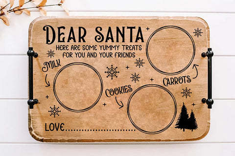 6 Dear Santa tray svg, Dear Santa tray svg, Milk and Cookies, cookies for Santa tray svg, carrot svg, Santa Cookie tray svg, Milk for Santa SVG etcify 