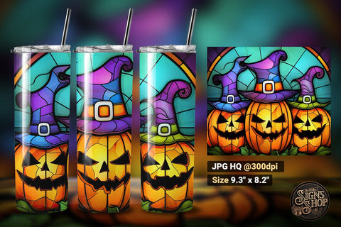 6 Halloween Tumbler Wraps | Stained Glass Sublimation The Vintage Signs Shop 