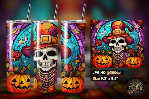 6 Halloween Tumbler Wraps | Stained Glass Sublimation The Vintage Signs Shop 
