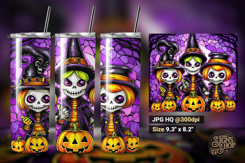 6 Halloween Tumbler Wraps | Stained Glass Sublimation The Vintage Signs Shop 