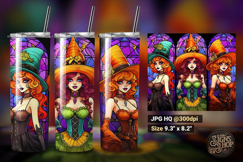 6 Halloween Tumbler Wraps | Stained Glass Sublimation The Vintage Signs Shop 