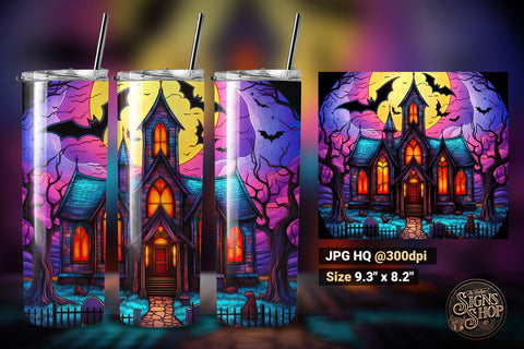 6 Halloween Tumbler Wraps | Stained Glass Sublimation The Vintage Signs Shop 