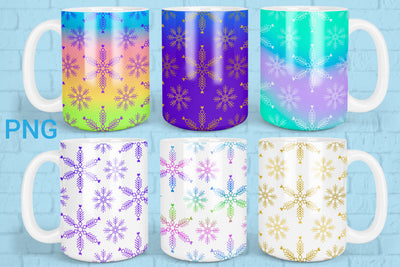 6 mug sublimation Christmas design wrap 15 Oz Sublimation Svetana Studio 