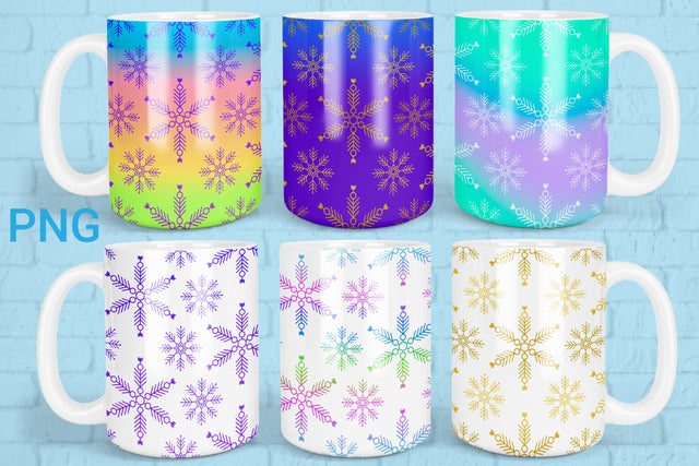 6 mug sublimation Christmas design wrap 15 Oz Sublimation Svetana Studio 